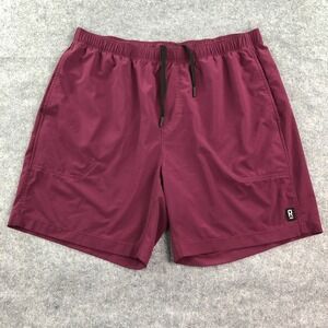 Rhone Essentials Mens L Burgundy Elastic Waist Athletic Shorts
